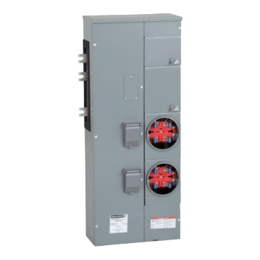 EZM112225, Branch unit, EZ Meter-Pak, 225A, 2 x 4 jaw sockets, 120/240VAC, no bypass, ringed, 800A Al busbar