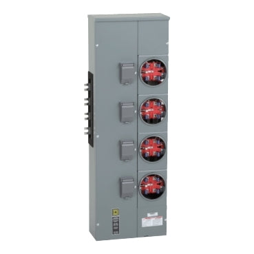 EZM314225, Branch unit, EZ Meter-Pak, 225A, 4 x 5 jaw sockets, 208Y/120VAC, no bypass, ringed, 800A Al busbar