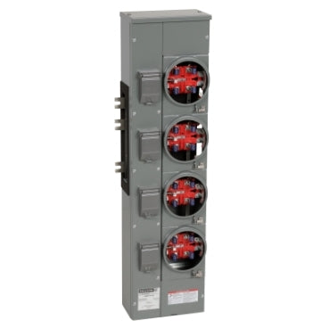 EZMR114125, Branch unit, EZ Meter-Pak, 125A, 4 x 5 jaw sockets, 120/240VAC, no bypass, ringless, 800A Al busbar