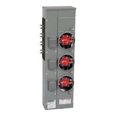 EZMR313125, Branch unit, EZ Meter-Pak, 125A, 3 x 5 sockets, 208Y/120VAC, no bypass, ringless, 800A Al busbar