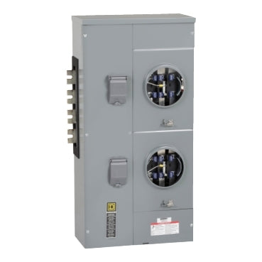 EZMR332225, Branch unit, EZ Meter-Pak, 225A, 2 x 7 jaw sockets, 208Y/120VAC, no bypass, ringless, 1200A Al/Cu busbar