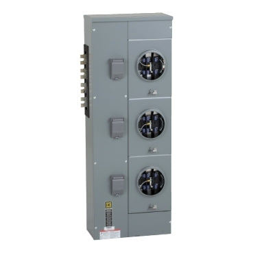 EZMR333225, Branch unit, EZ Meter-Pak, 225A, 3 x 7 jaw sockets, 208Y/120VAC, no bypass, ringless, 1200A Al/Cu busbar