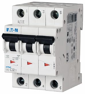 New FAZ-B50/3 Eaton FAZ-B50/3 3 Pole Circuit Breaker