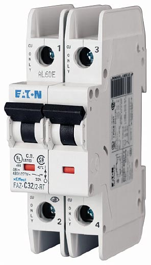 New FAZ-C20/2 Eaton FAZ-C20/2 2 Pole Circuit Breaker
