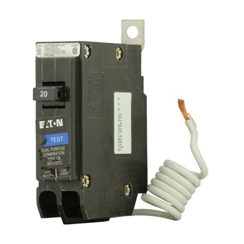 New QB1020AFGF Eaton QB1020AFGF 1 Pole Dual Function Circuit Breaker