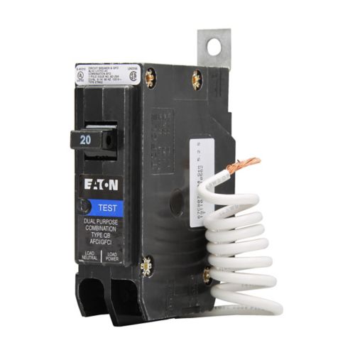 New QBH1020AFGF Eaton QBH1020AFGF 1 Pole Dual Function Circuit Breaker