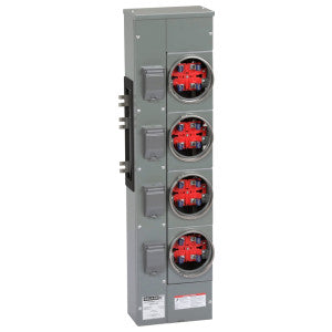 EZM114125 Branch unit, EZ Meter-Pak, 125A, 4 sockets, 120/240 VAC, no bypass, ringed, 800A Al busbar