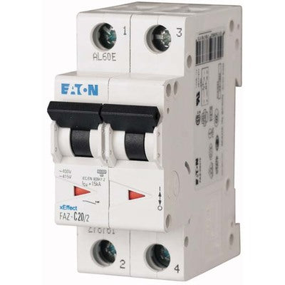 New FAZ-C10/2 Eaton FAZ-C10/2 2 Pole Circuit Breaker