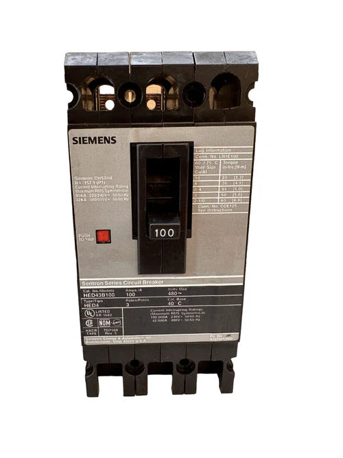 HED43B100, Siemens, Circuit Breaker, 100 Amp