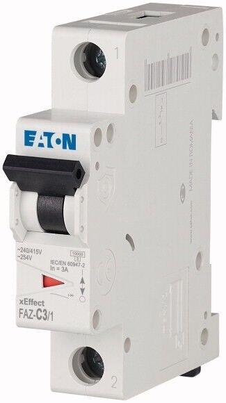 New FAZ-C3/1-NA-SP Eaton FAZ-C3/1-NA-SP 1 Pole Circuit Breaker