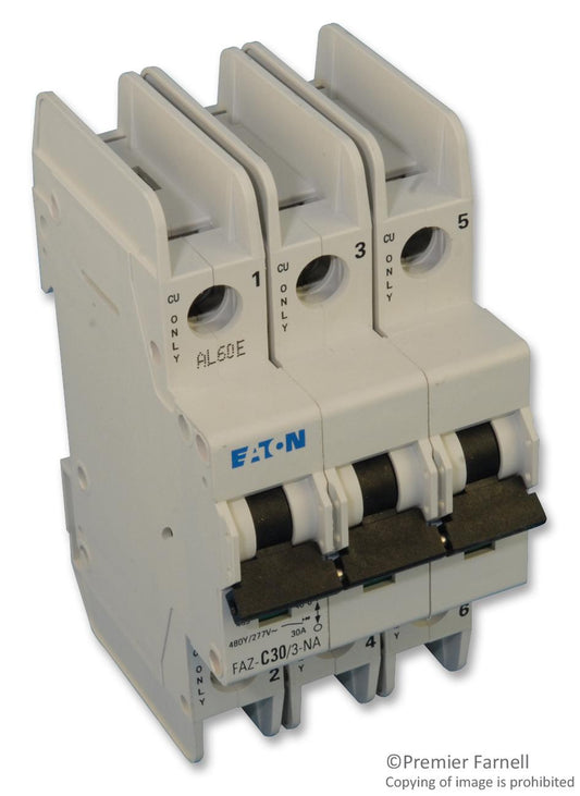 New FAZ-C30/3-NA Eaton FAZ-C30/3-NA 3 Pole Circuit Breaker