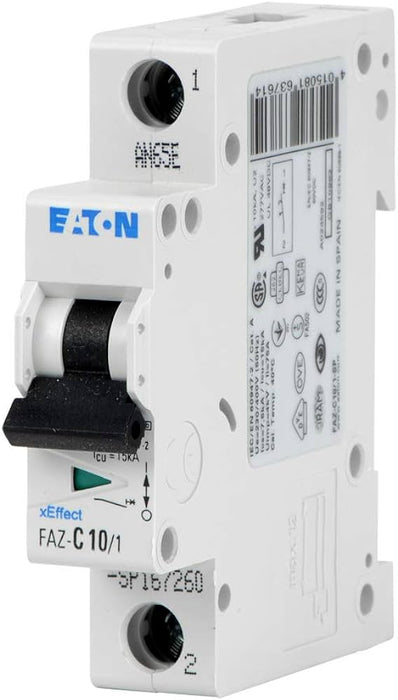 New FAZ-C10/1-NA-SP Eaton FAZ-C10/1-NA-SP 1 Pole Circuit Breaker