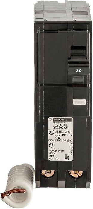 New QO220CAFI Square D QO220CAFI 2 Pole Combination Arc Fault Circuit Breaker