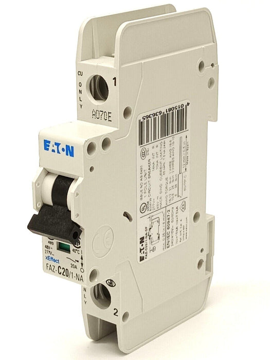 New FAZ-C20/1-NA-SP Eaton FAZ-C20/1-NA-SP 1 Pole Circuit Breaker