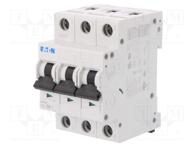 New FAZ-C4/3 Eaton FAZ-C4/3 3 Pole Circuit Breaker