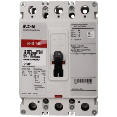 EHD3100K Recertified Eaton/Cutler-Hammer Circuit Breaker