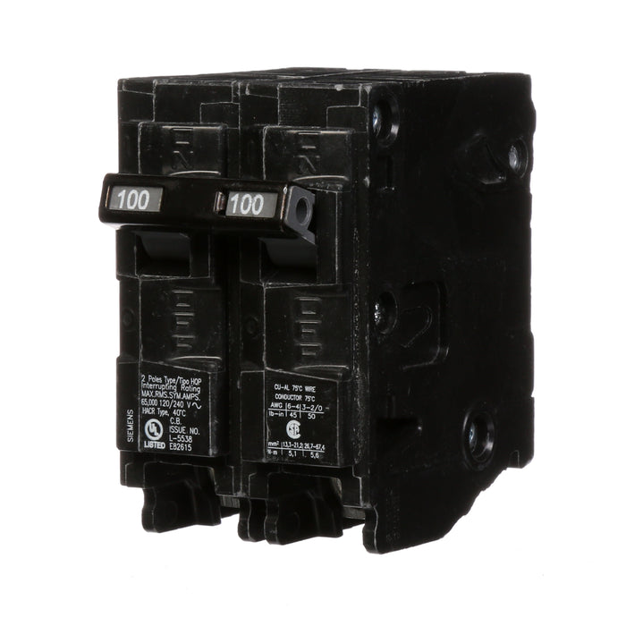 New Q2100HH Siemens Q2100HH 2 Pole Circuit Breaker