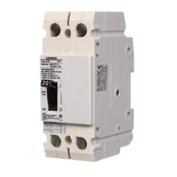 New CQD220 Siemens CQD220 2 Pole Circuit Breaker