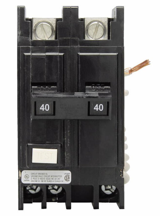 New QCGFT2040 Eaton QCGFT2040 2 Pole Ground Fault Circuit Breaker