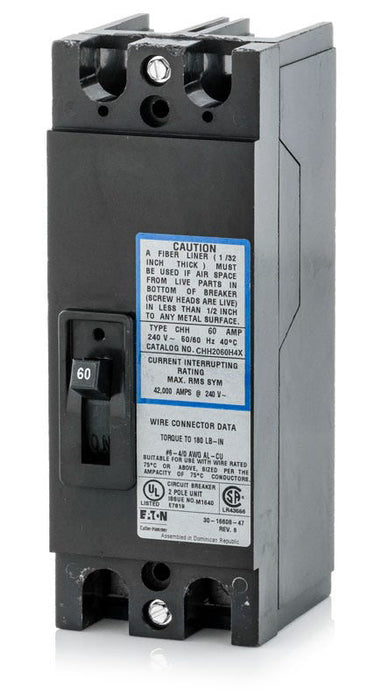 New CHH2060H4X Eaton CHH2060H4X 2 Pole Circuit Breaker