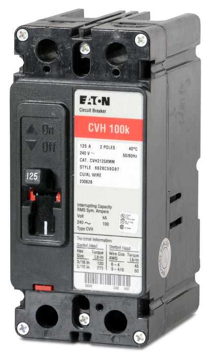 New CVH2125XMM Eaton CVH2125XMM 2 Pole Circuit Breaker