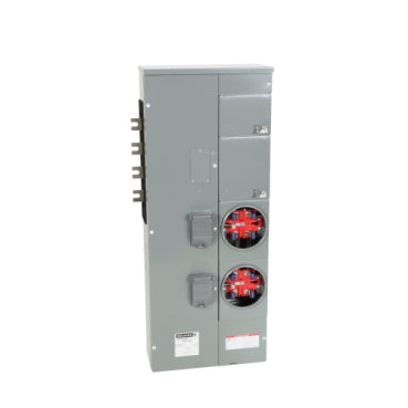 EZM312225, Branch unit, EZ Meter-Pak, 225A, 2 x 5 jaw sockets, 208Y/120VAC, no bypass, ringed, 800A Al busbar