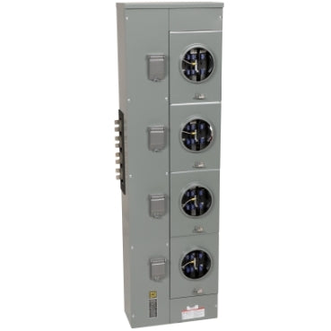 EZMR334225, Branch unit, EZ Meter-Pak, 225A, 4 x 7 jaw sockets, 208Y/120VAC, no bypass, ringless, 1200A Al/Cu busbar