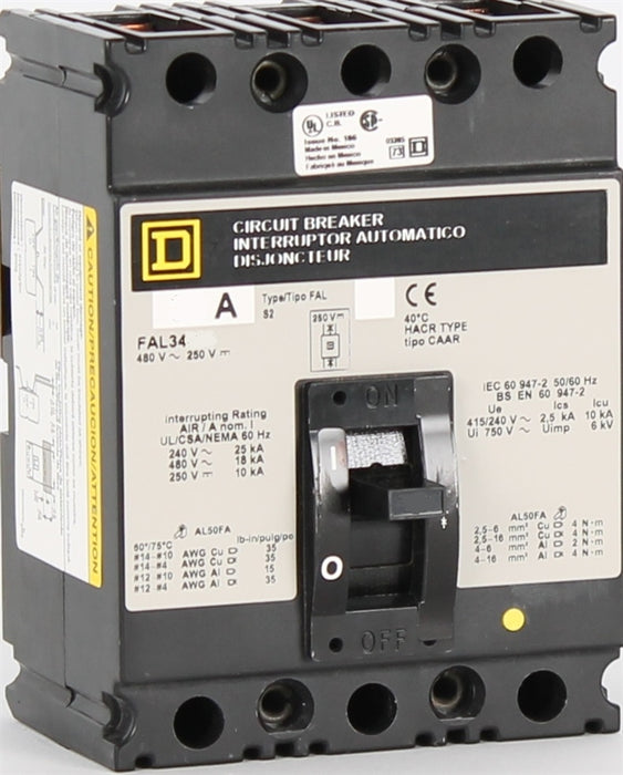 New FAL34035 Square D FAL34035 3 Pole Circuit Breaker