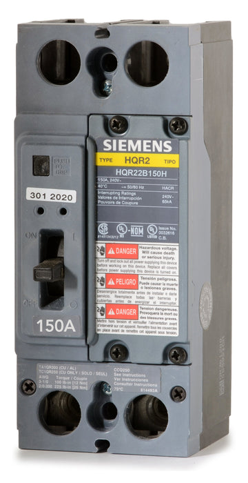 New HQR22B150H Siemens HQR22B150H 2 Pole Circuit Breaker