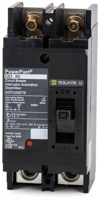 New QDP22080TM Square D QDP22080TM 2 Pole Circuit Breaker