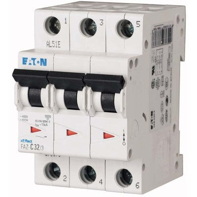 New FAZ-B63/3 Eaton FAZ-B63/3 3 Pole Circuit Breaker
