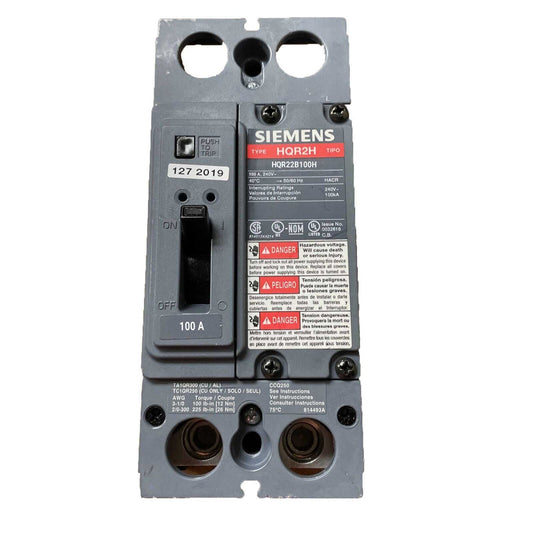 New HQR22B100H Siemens HQR22B100H 2 Pole Circuit Breaker