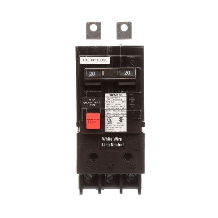 New BE220H Siemens BE220H 2 Pole Ground Fault Circuit Breaker