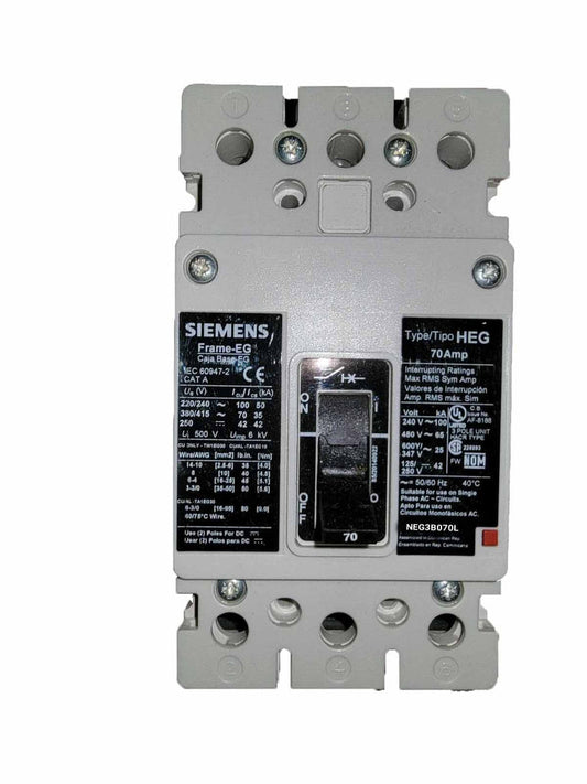 New NEG3B070L Siemens NEG3B070L 3 Pole Circuit Breaker