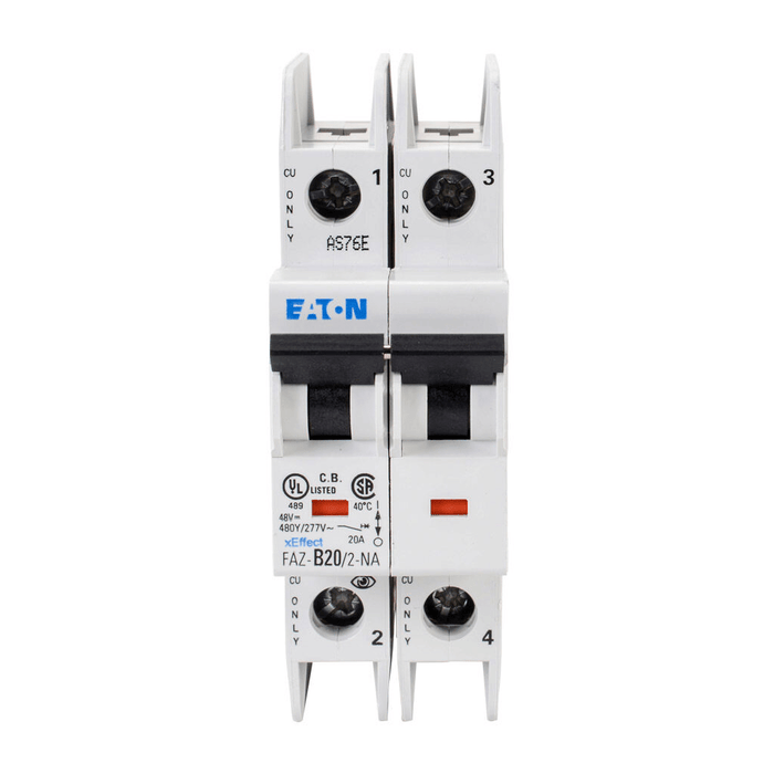 New FAZ-B20/2-NA Eaton FAZ-B20/2-NA 2 Pole Circuit Breaker