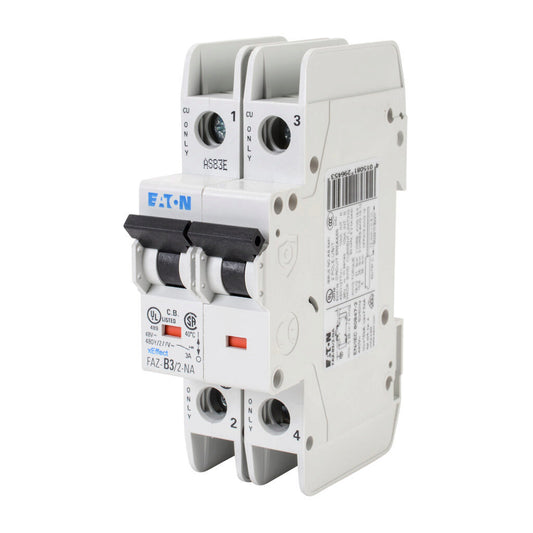 New FAZ-B3/2-NA Eaton 3 Amp 2 Pole Circuit Breaker